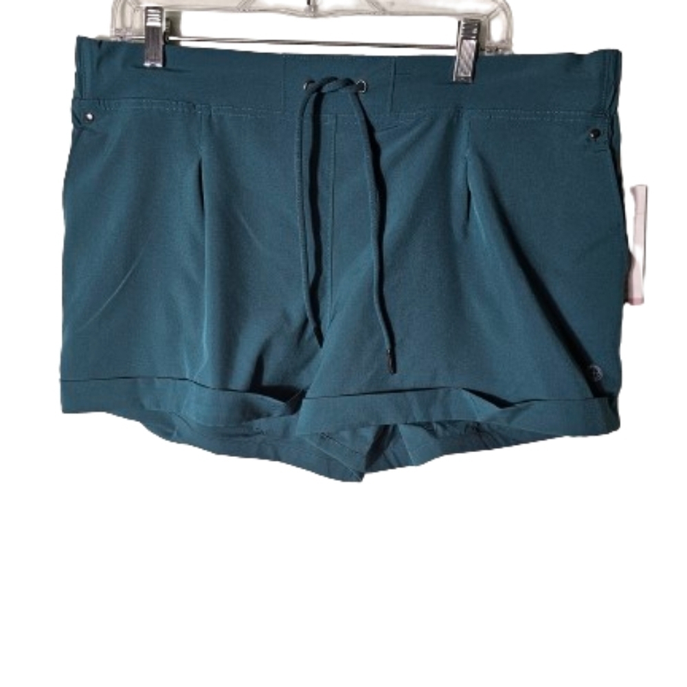Mondetta Tie Front Short Atlantic Deep Color Women's Plus Size 2XL NWT
